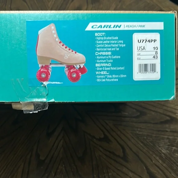 Suede Roller Skates with Pink Accents - Picture 8 of 9